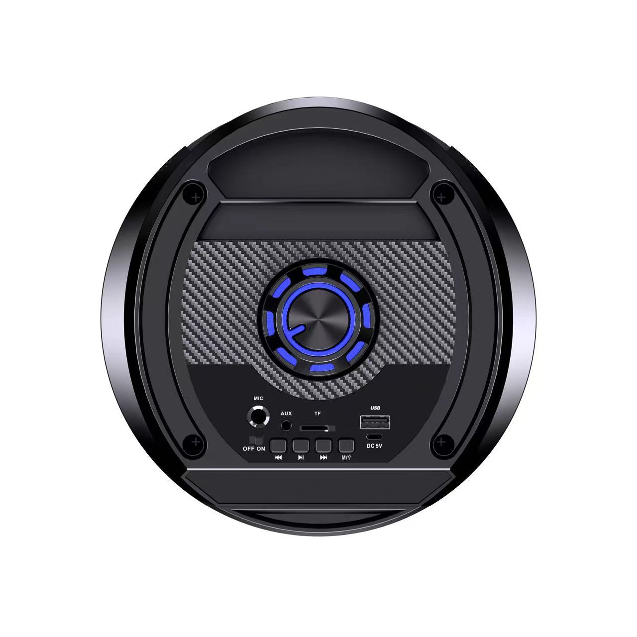 Boxa Portabila AT PERFORMANCE®, cu Lumini RGB, cu Maner, Putere 200W, MP3, USB, Bluetooth, TF, WIFI, Slot Microfon, Karaoke, Acumulator, Negru