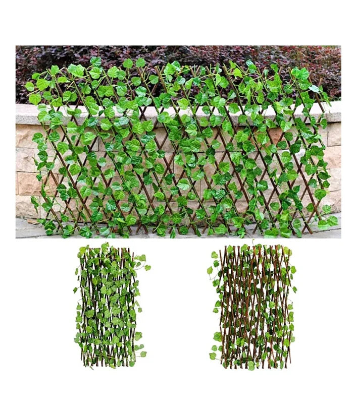 Gard decorativ AT PERFORMANCE, 200x100 cm, extensibil, balcon, curte, terase, frunze, lemn salcie