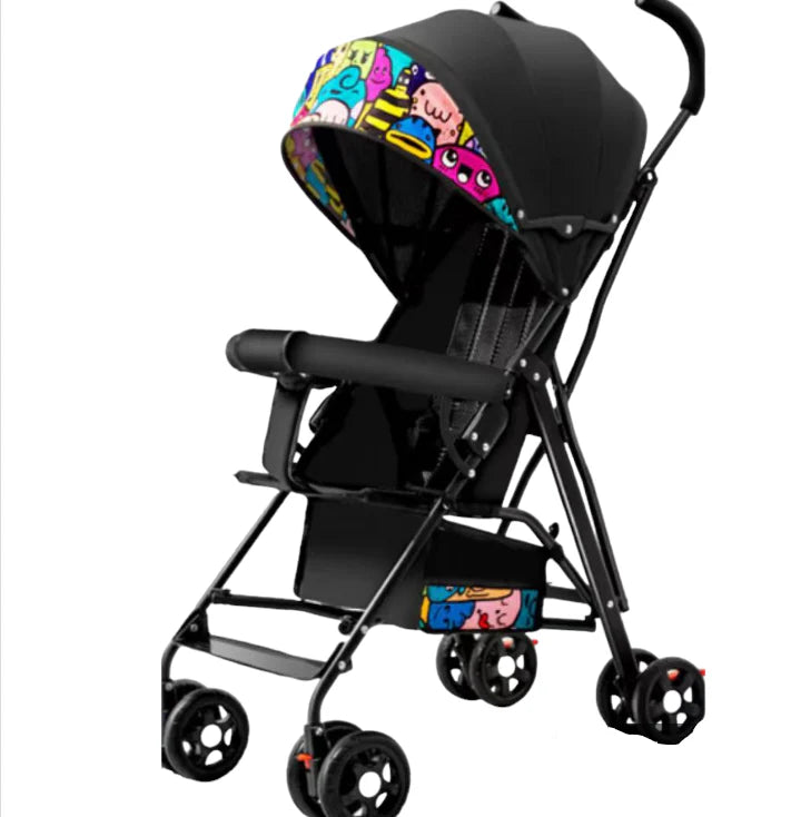 Carucior Portabil pentru Bebelusi, AT PERFORMANCE® - Compact, Usor si Rezistent, imprimeu animat