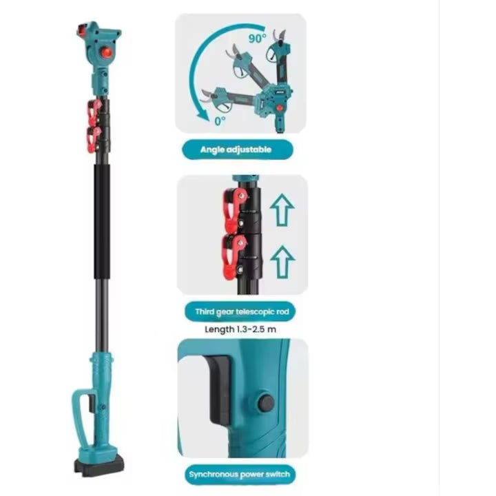 Mini Drujba cu 2 Acumulatori, 36V, cu Brat 2.13m Telescopic, Unghi de Taiere Reglabil