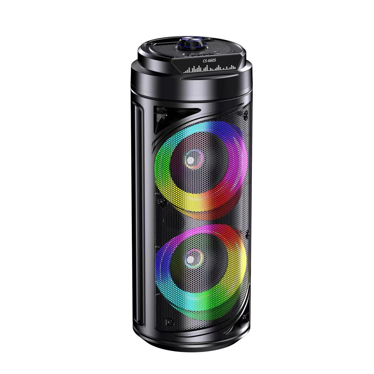 Boxa Portabila AT PERFORMANCE®, cu Lumini RGB, cu Maner, Putere 200W, MP3, USB, Bluetooth, TF, WIFI, Slot Microfon, Karaoke, Acumulator, Negru