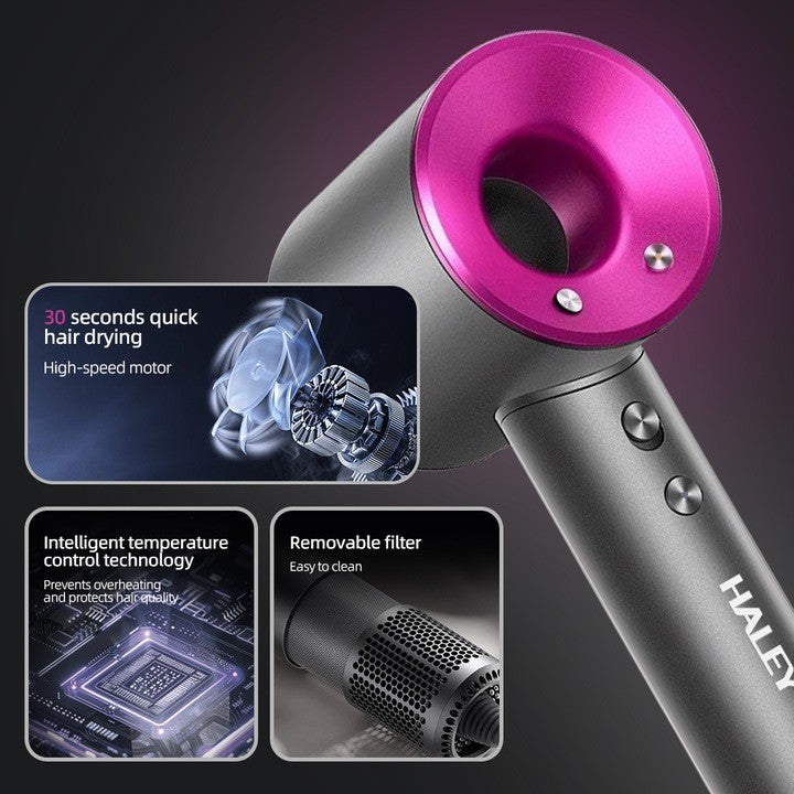 Uscător de Păr Profesional Haley HY-4009 – Putere Ultra Ridicată de 1600W, Tehnologie cu Ionizare și Control Avansat al Temperaturii