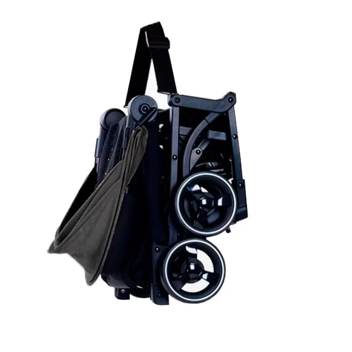 Cărucior copii pliabil AT PERFORMANCE® – Ultra compact, 5 kg, aluminiu, 6-36 luni, ideal pentru avion, negru