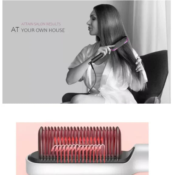 Perie electrica AT PERFORMANCE din ceramica pentru indreptat parul, temperatura reglabila, 5 trepte, max. 190 ° C, pe par uscat fara efect de electrizare