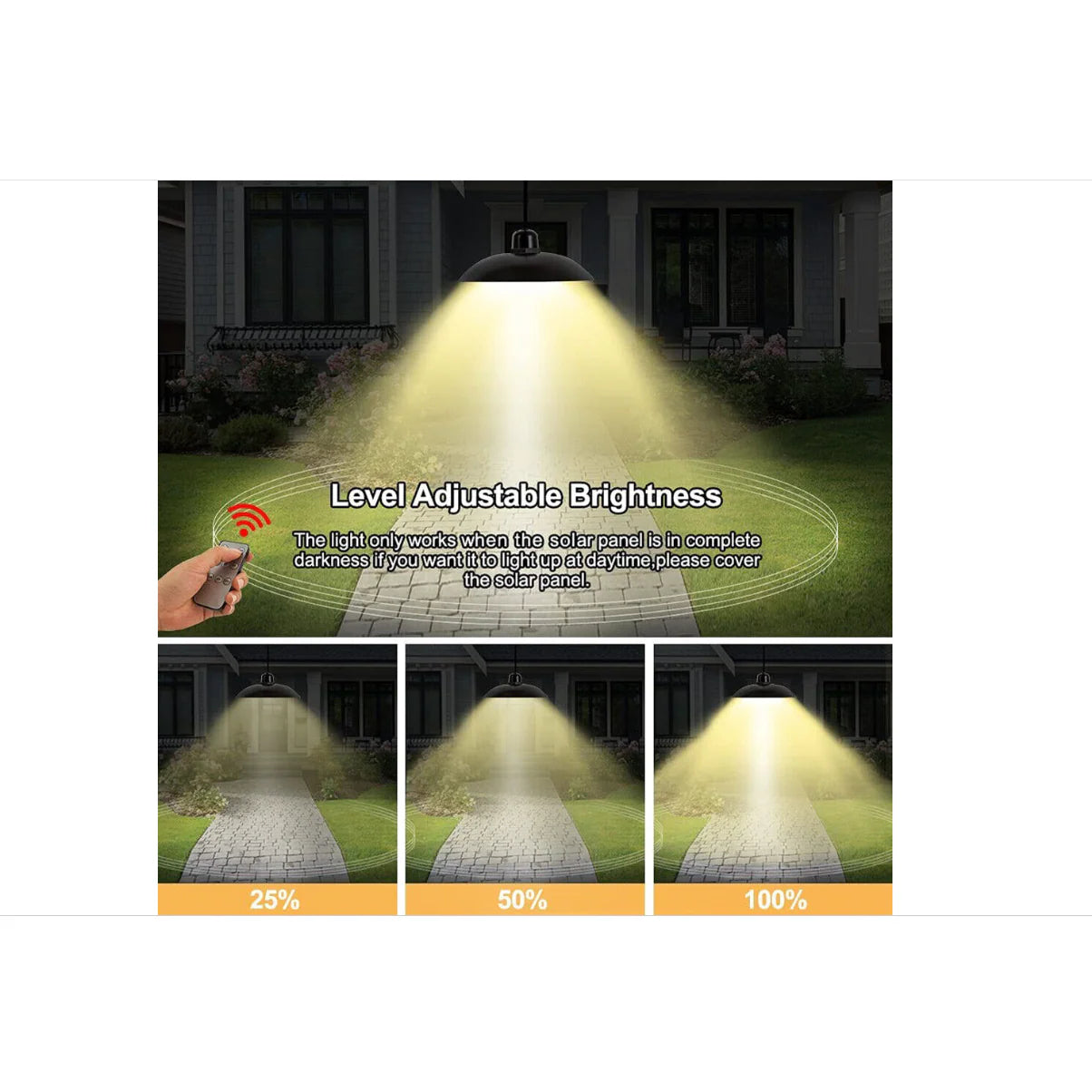 2 Lampi cu incarcare solara, AT PERFORMANCE®, telecomanda, lumina alb rece