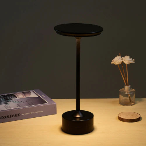 Lampa Led din metal, pentru Restaurante, Mese, Hoteluri, Birouri, reincarcabila prin USB, cu touch, Gold / Negru