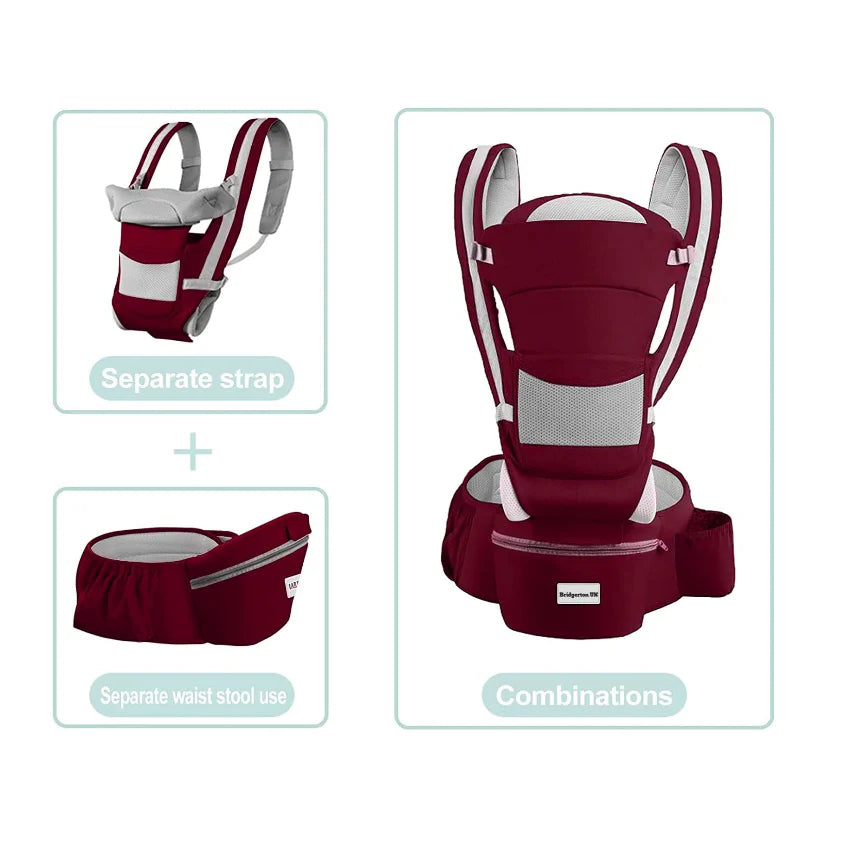 Marsupiu Multifunctional pentru bebelusi cu suport lombar, At Performance, Bumbac, 9 in 1, Varsta 0-36 luni