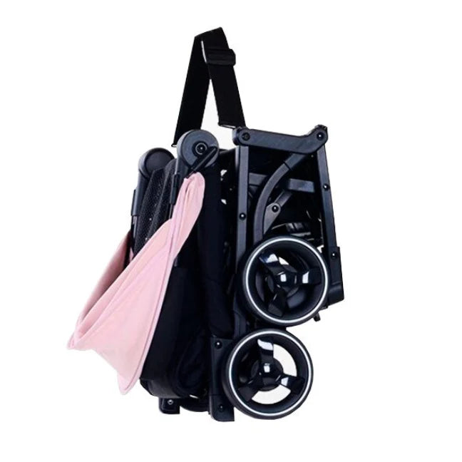 Cărucior copii pliabil AT PERFORMANCE® – Ultra compact, 5 kg, aluminiu, 6-36 luni, ideal pentru avion, negru