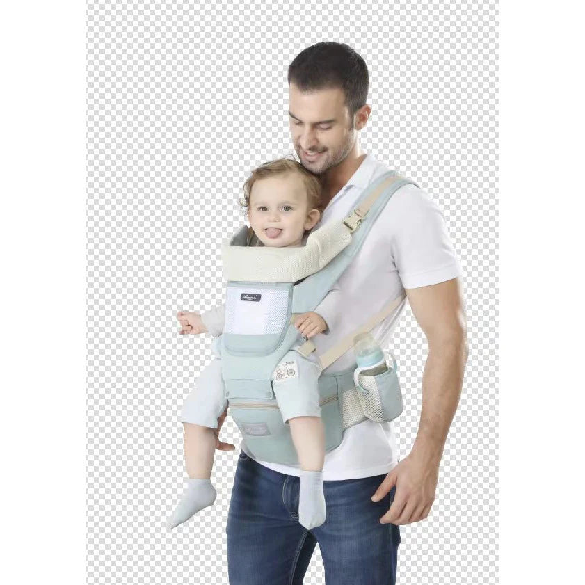 Marsupiu Multifunctional pentru bebelusi cu suport lombar, At Performance, Bumbac, 9 in 1, Varsta 0-36 luni