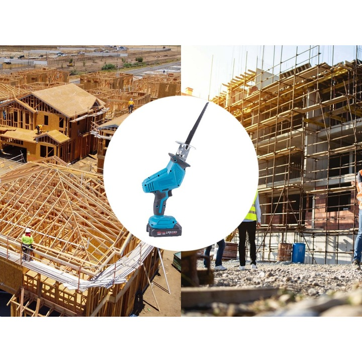 Fierastrau tip sabie, AT PERFORMANCE®, 3000 RPM DE 36V, 2 Baterii, 4 Panze, led iluminare, ABS/Metal.