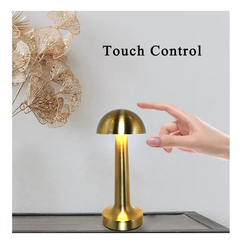 Lampa de birou, At Performance, portabila ciupercuta, 22 cm, Argintie / Gold