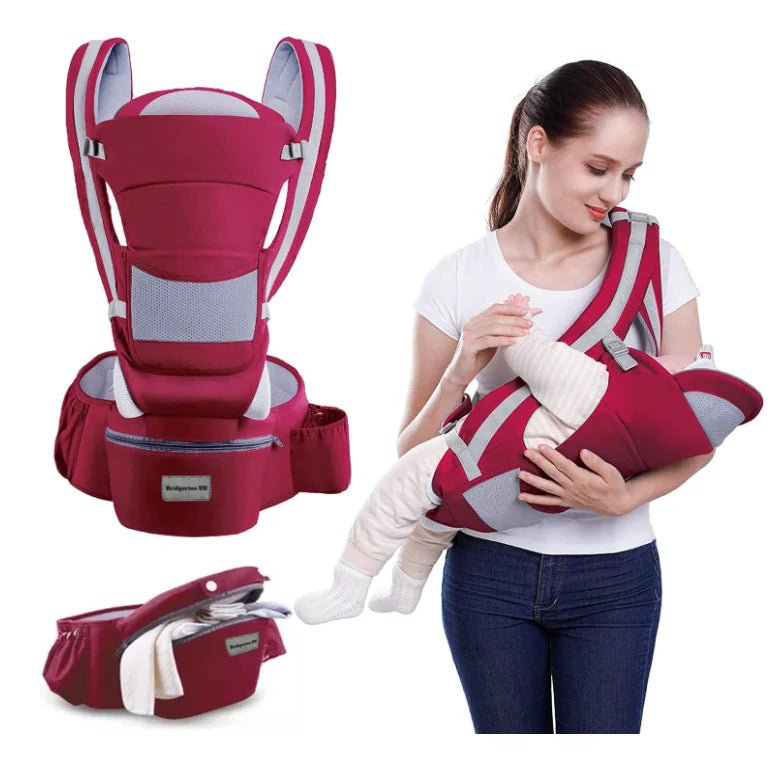 Marsupiu Multifunctional pentru bebelusi cu suport lombar, At Performance, Bumbac, 9 in 1, Varsta 0-36 luni