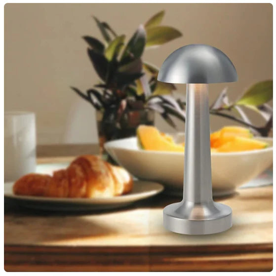 Lampa de birou, At Performance, portabila ciupercuta, 22 cm, Argintie / Gold