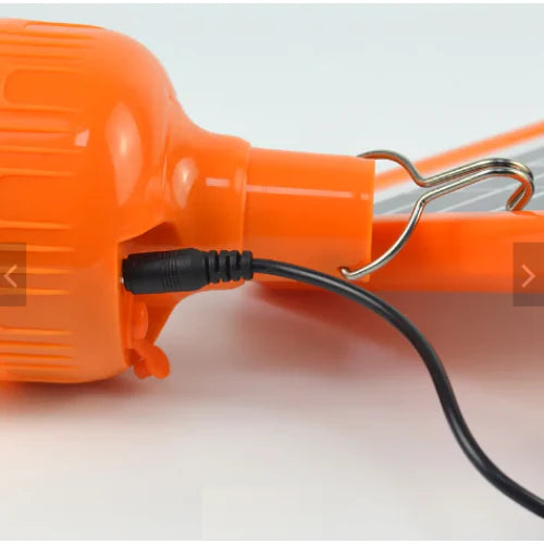 Bec LED, Incarcare Solar, Putere 10W, Exterior, 3 intensitati a luminii, Mod SOS, Luminare intermitenta, Panou Solar 6V, Buton ON/OFF, Incarcare 6 - 10 h, Culoare Portocaliu