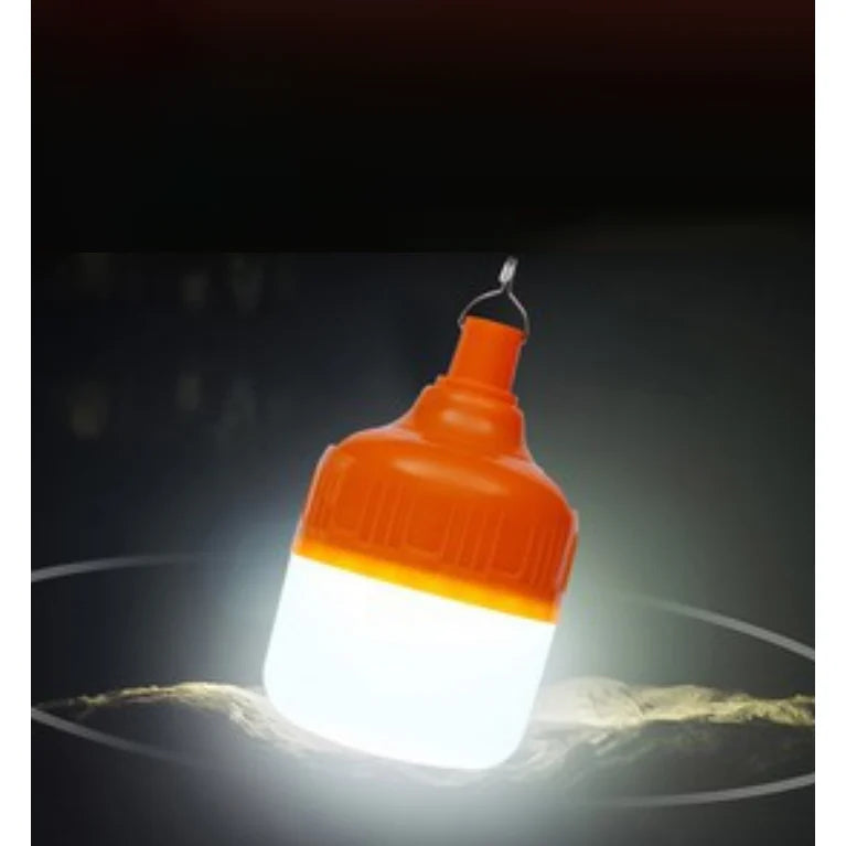 Bec LED, Incarcare Solar, Putere 10W, Exterior, 3 intensitati a luminii, Mod SOS, Luminare intermitenta, Panou Solar 6V, Buton ON/OFF, Incarcare 6 - 10 h, Culoare Portocaliu