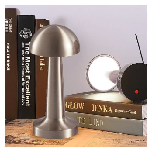 Lampa de birou, At Performance, portabila ciupercuta, 22 cm, Argintie / Gold