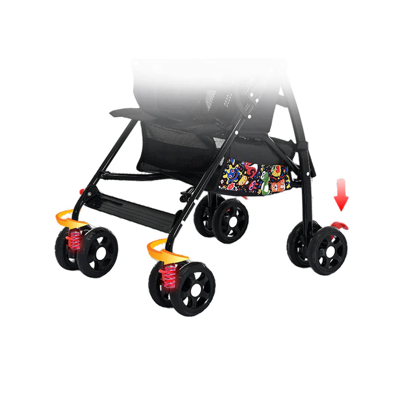 Carucior multifunctional At Performance, usor, pliabil, pentru bebelusi, 3 in 1, cu copertina pentru protectie UV, multicolor