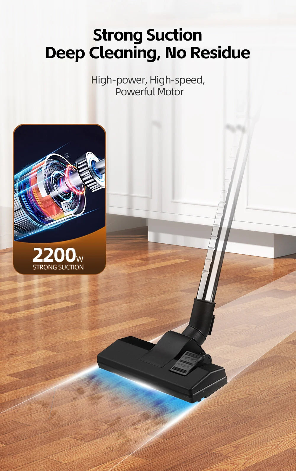 Aspirator cu Sac HALEY® HY-9923, 2200W, Capacitate Rezervor 23L, Funcționare Uscat, Mov