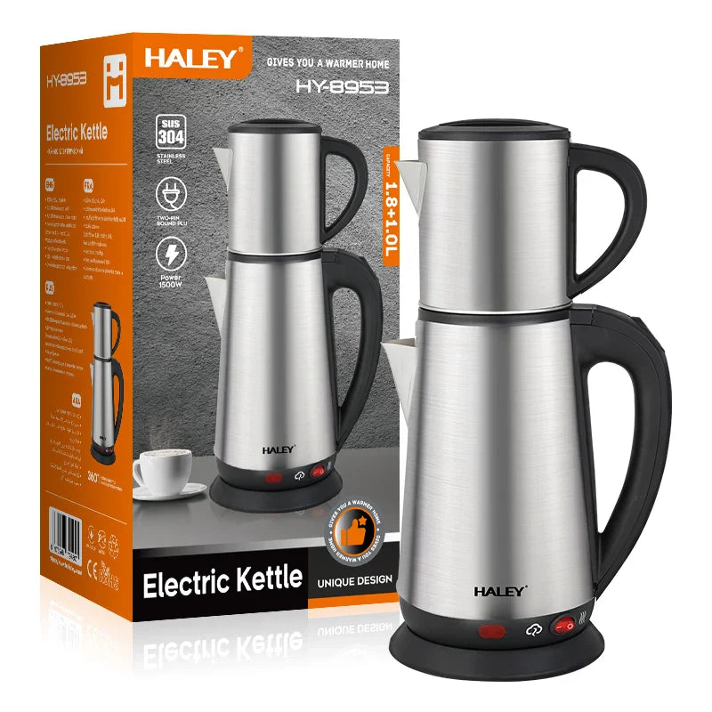 Ceainic Electric cu Capacitate Dublă Haley 1.8L+1.0L – Soluția Perfectă pentru Ceai și Cafea