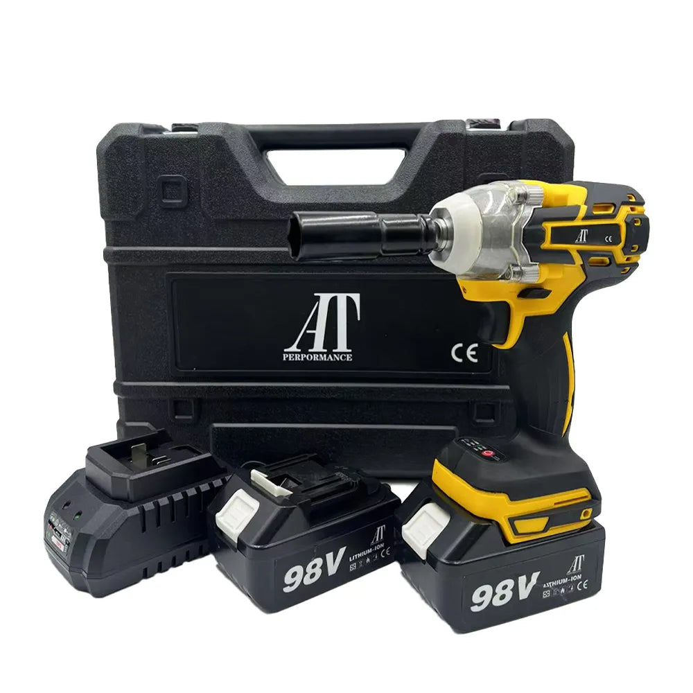 Trusa Mașină de Înșurubat cu Impact, Bormasina, AT PERFORMANCE®, 98V cu 2X Acumulator, 850Nm, 40 Accesorii, Albastru/Negru