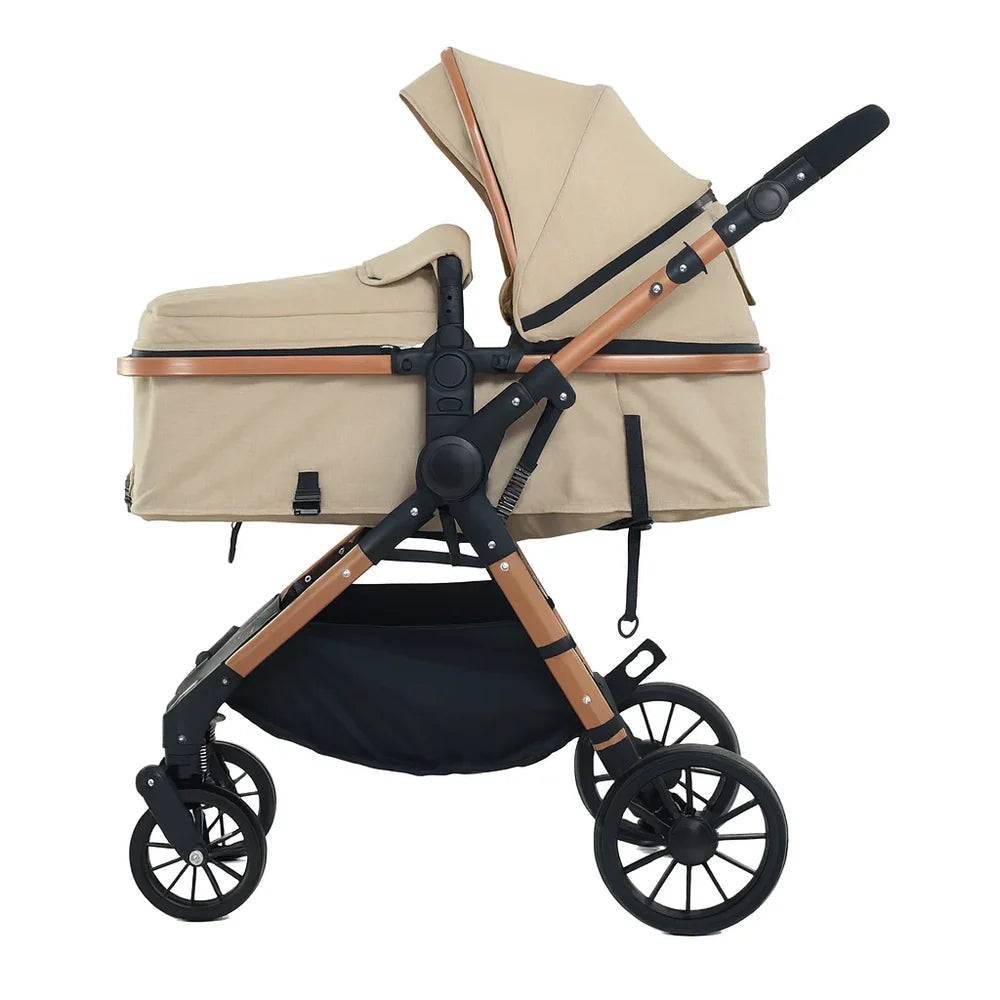 Cărucior 3 în 1 KIDOO – auto i-Size, landou, scaun sport și scoică auto. Suspensii, pliere rapidă, copertină extensibilă, centură 5 puncte. Ideal 0–36 luni. Sistem complet pentru părinți.