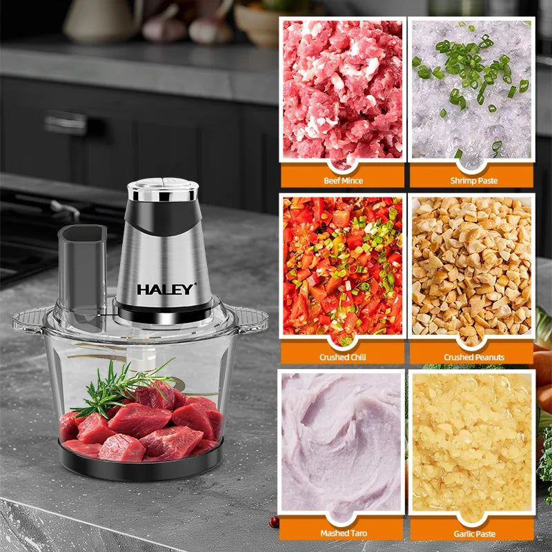 Tocător de Alimente HALEY HY-1243, 1200W, 6 Funcții, Lamă Inox cu 6 Foi, Capacitate 3.5L