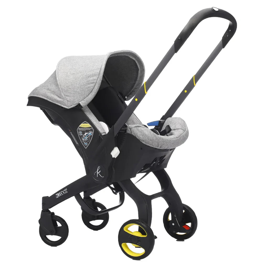 Căruciorul 2 în 1 KIDOO pentru Nou-Născuți– scaun auto & cărucior, sigur, ergonomic, elegant, perfect pentru bebeluși 0-18 luni, 0-13 kg