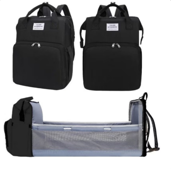 Rucsac 3-in-1 pentru bebelusi, cu spatiu pentru schimbat scutece pliabil integrat, impermeabila, 39x30x18cm