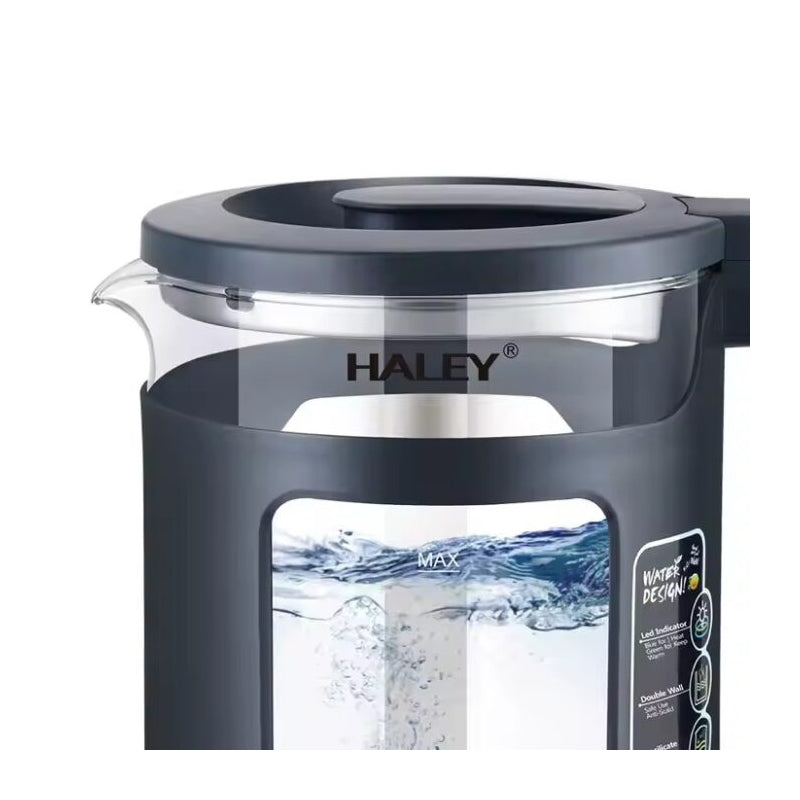 Fierbator de apa Haley, 1800W, portabil, din sticla de 2L, otel inoxidabil
