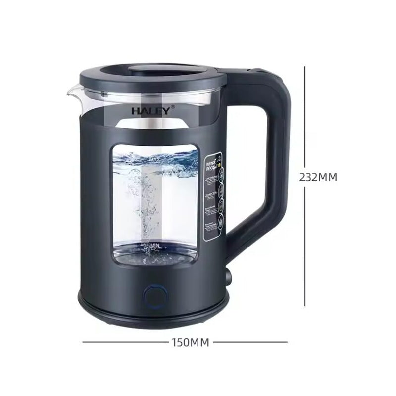 Fierbator de apa Haley, 1800W, portabil, din sticla de 2L, otel inoxidabil