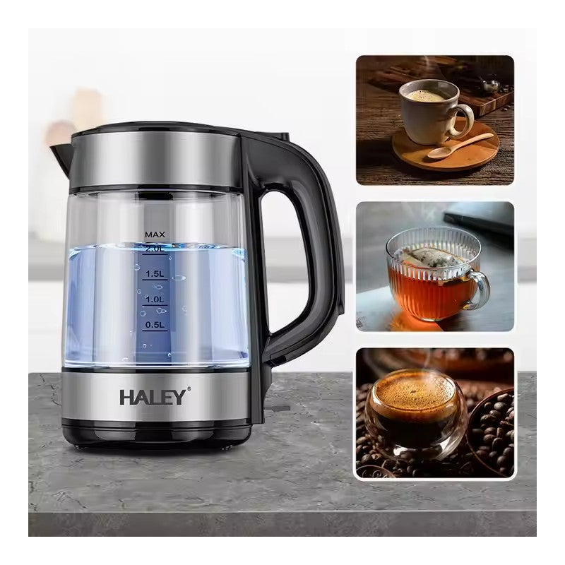 Fierbator electric Haley din Sticla, 2 L, pentru Uz Casnic si Hotel