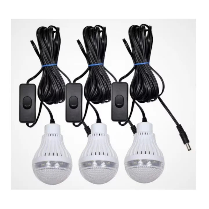 Sistem Solar cu Panou Solar AT PERFORMANCE® si 4 Becuri LED SMD / Lanterna, Intrare Alimentator 110 - 220 V, Intrare USB, Intrare 9V, Incarcare 15 ore, Negru.