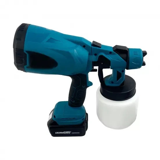 Pistol de Vopsit Electric AT PERFORMANCE® cu 2 Acumulatori 36V, 3 Moduri Pulverizare, 800ml, Debit 1L/min, Albastru/Negru