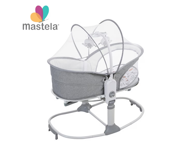 Leagan Multifunctional cu Muzica, Vibratii si Functie de Balansare – Gri