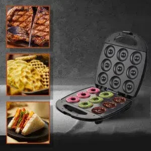 Mini Gogosi / Waffle Maker profesional din oțel inoxidabil, cu plăci antiaderente și design compact – Model HALEY HY-1042