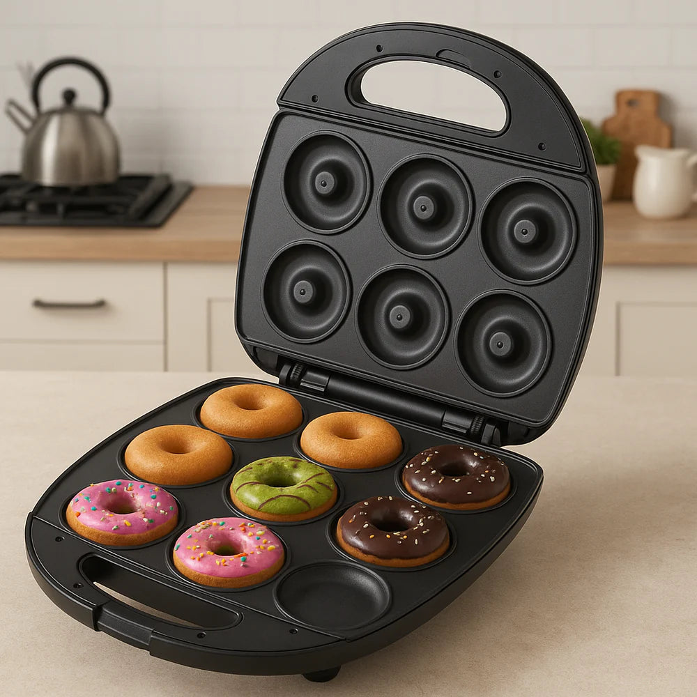Mini Gogosi / Waffle Maker profesional din oțel inoxidabil, cu plăci antiaderente și design compact – Model HALEY HY-1042