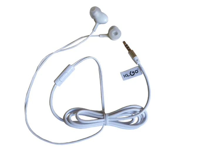Casti in-ear Klgo KS-12, control volum, microfon, Alb