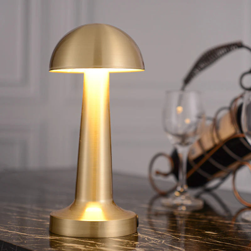 Lampa de birou, At Performance, portabila ciupercuta, 22 cm, Argintie / Gold
