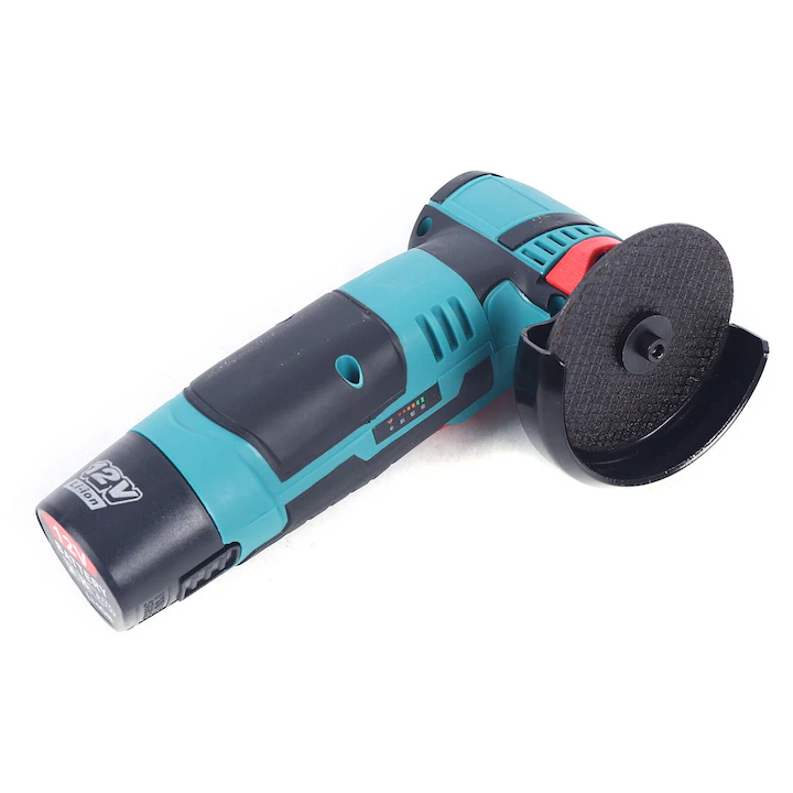 Mini Polizor Flex Unghiular Portabil, AT PERFORMANCE®, 2 acumulatori 12V, 750W, 1500 mAh, 19500 rpm, 6 discuri 76 mm, Autonomie Mare, Portocaliu/Negru.