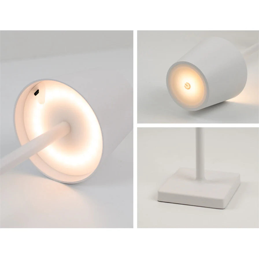Lampa de masa, At Performance, led reincarcabila cu 3 temperaturi de culoare cald/rece/neutru, 38 cm x10 cm, culoare Auriu / Alb
