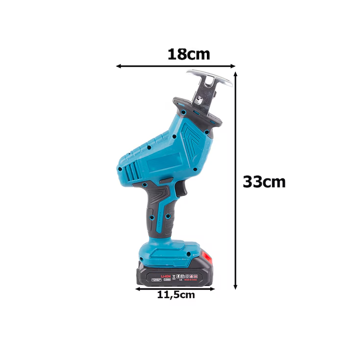 Fierastrau sabie, AT PERFORMANCE®, 3000 RPM DE 36V, 2 Baterii, 4 Panze, led iluminare, ABS/Metal.